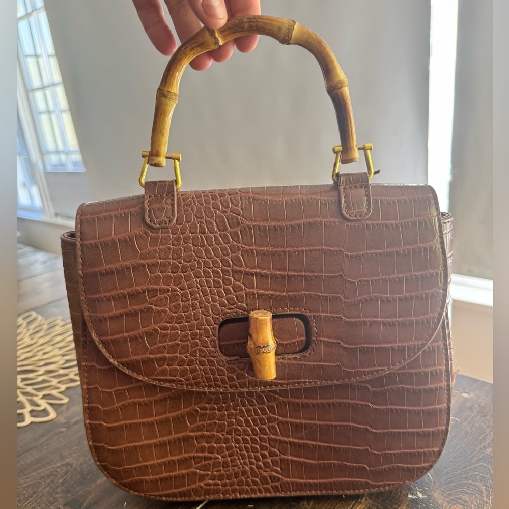 Fawn Design Pecan Croc Bamboo Bag